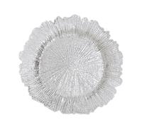 Orsina Minimalist Silver Finish Reef Charger Plate, Functional Dinner Plate For Dinner, Reliable Silver Plate Orsina Silver