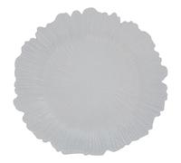 Orsina Minimalist Silver Finish Reef Charger Plate, Functional Dinner Plate For Dinner, Reliable Silver Plate in White Orsina White