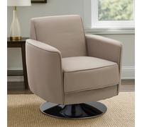 Orsina Mink Leather Effect Arm Chair, Leather Living Room Chair With Chrome Base, Upholstered Dining Chair