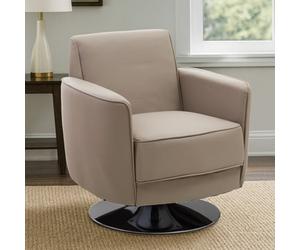 Orsina Mink Leather Effect Arm Chair, Leather Living Room Chair With Chrome Base, Upholstered Dining Chair
