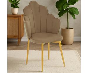 Orsina Mink Velvet Dining Chair, Durable & Adjustable Velvet Office Chair, Backrest Mink Accent Chair