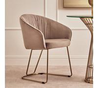 Orsina Mink Velvet Dinner Chair , Easy To Care Armrest Accent Dining Chair, Easily Adjustable Indoor Chair