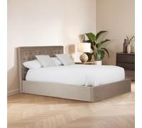 Orsina Mink Velvet Kingsize Ottoman Tufted Bed in Brown | Size: King Orsina Brown King