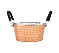 Miressa Party Bucket, Hammered Effect/Rope Handle, Copper Stainless Steel, Large