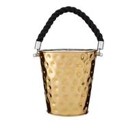 Miressa Party Bucket, Hammered Effect/Rope Handle, Gold Finish Stainless Steel, Medium