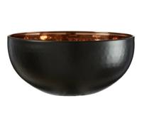 Premier Housewares Mixology Hammered Bowl Ornament, Stainless Steel, Copper/Black - Medium