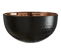 Premier Housewares Mixology Hammered Bowl Ornament, Stainless Steel, Copper/Black - Small