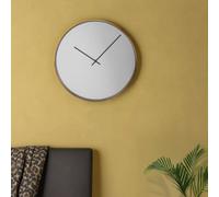 Orsina Mirror Face Wall Clock, Slim Rose Gold Case With Reflective Dial & Black Hands, Analogue Clock For Bedroom