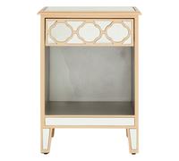 Orsina Mirrored Top Side Table, Stylish Side Table By Couch For Livingroom, Sleek Small Lounge Table For Tea in Gold Orsina Gold