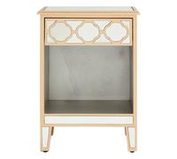 Orsina Mirrored Top Side Table, Stylish Side Table By Couch For Livingroom, Sleek Small Lounge Table For Tea