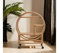 Orsina Mobile Rattan Bar Trolley, Sustainable Drink Cart, Versatile Serving Trolley, Compact Rattan Drinks Trolley