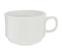 Orsina Mocca Stacking Cup White, Durable Porcelain Coffee Cup, Modern Design Stackable Mug, Cute Mug For Kitchen in White Orsina White