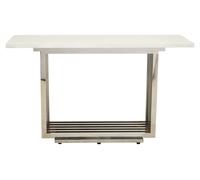 Orsina Moda White Marble Console Table in Silver Orsina Silver