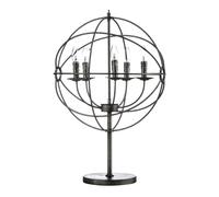Orsina Modern 5 Arm Table Lamp With Circular Metal Frame, Unique Home Lighting, Decorative Lamp With 5 Bulb Holders in Black Orsina Black