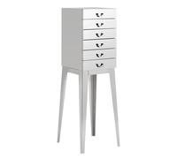 Orsina Modern 6 Drawer Chest, Stainless Steel Dresser With Mirrored Surface in Silver Orsina Silver