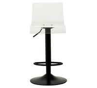 Orsina Modern Acryclic And Black Metal Bar Stool, Luxurious Bar Stool For Kitchen, Comfortable Metal Bar Stool