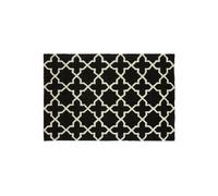 Orsina Modern Black And White Hand Tufted Rug, Geometric Quatrefoil Pattern, Soft Cotton And Wool Blend Area Rug
