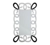 Orsina Modern Black & Silver Scroll Design Wall Mirror, Abstract Wall Mirror, Versatile Decorative Hallway Mirror