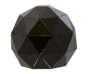 Orsina Modern Black Table Lamp, Matte Black Finish With Gold Interior, Geometric Steel Shade With In-Line Switch