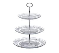 Orsina Modern Clear Glass 3 Tier Cake Stand, Functional Design 3 Tier Cake Stand, Versatile Three Tier Tray Orsina Clear