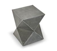 Orsina Modern Design Inverted Triangular Stool, Antique Zinc Finish Luxury Stool For Outdoor Patio, Kitchen Stool in Grey Orsina Grey