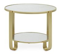 Premier Housewares Round Mirrored Top Gold Frame Table/Luxe Coffee Table/Living Room Table/Garden Coffee Table/Small Round Table/Mirrored Glass Small Coffee Table W63 x D63 x H42cm.