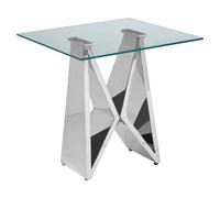 Orsina Modern Design Wing Base End Table, Wing Base Design Metal End Table in Silver Orsina Silver