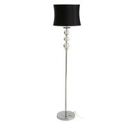 Premier Housewares Wooden Bamboo Tripod Floor Lamp Tall Led Black Top Silver Finish Self Standing Lamps For Hallways Bedroom Livingroom
