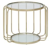 Orsina Modern Gold Side Table, Contemporary Gold Side Table With Glass Top, Luxury Side Table For Living Room
