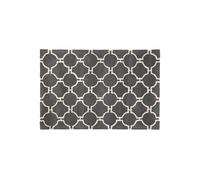 Orsina Modern Grey & White Hand Tufted Rug, Wool & Cotton Blend Soft Decorative Floor Rug, Circle Line Pattern Rug