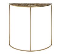 Orsina Modern Half Moon Console Table With White Agate Top, Luxe Design Table For Hallway, Distinctive Table in Black Orsina Black