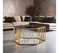 Orsina Modern Hexagonal Coffee Table Sturdy Metal Decorative Table For Livingroom, Hexagonal Display Table in Black Orsina Black