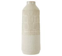 Orsina Modern Large Grey Textured Glass Vase, Ribbed Design Flower Vase For Contemporary Spaces, Modern Large Vase