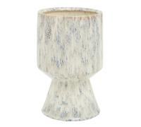 Orsina Modern Large Indoor Planter, Beige Planter, Contemporary Standalone, Flower, & Herb Planter, Round Planter in Silver Orsina Silver