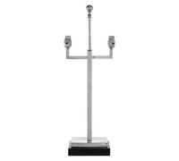 Orsina Modern Nickel Lamp Base With Black Marble Plinth, Contemporary Monochrome Lighting Base