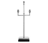 Orsina Modern Nickel Lamp Base With Black Marble Plinth, Contemporary Monochrome Lighting Base in Silver Orsina Silver