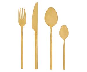 Orsina Modern Retro 16 Pc Gold Finish Cutlery Set Orsina Gold