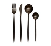 16-Piece Matte Black Stainless Steel Cutlery Set Black