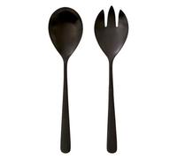 Modern Retro Salad Servers, Matte Black, Set of 2