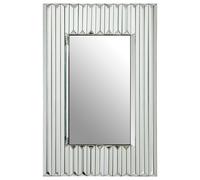 Orsina Modern Ridged Wall Mirror, Bevelled Triangular Mirrored Shards, Landscape or Portrait Display Accent Mirror in Silver Orsina Silver