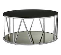 Orsina Modern Round Chrome Finish Coffee Table, Elegant Design Decorative Coffee Table, Durable Modern Coffee Table