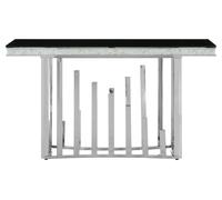 Orsina Modern Silver Console Table, Luxe Design Table For Hallway, Functional Distinctive Sofa Table For Bedroom Orsina Silver