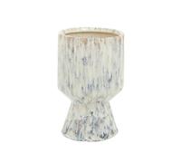 Orsina Modern Small Indoor Planter, Beige Planter, Contemporary Standalone, Flower, & Herb Planter, Round Planter in Silver Orsina Silver