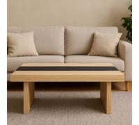 Orsina Modern Style Coffee Table, Natural Wood Coffee Table With High Gloss Finish, Wooden Coffee Table For Home Orsina Natural