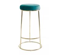 Orsina Modern Style Grey Velvet Tall Bar Stool, Stable Bar Stool For Breakfast, Robust Design Bar Stool For Kitchen in Blue Orsina Blue