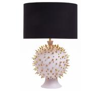 Orsina Modern Table Lamp With Gold Spikes, Black Drum Shade With Pink Globe Base, Decorative Accent Lamp Orsina Pink