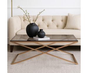 Orsina Montril Glass Top Criss Cross Coffee Table