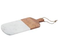 Orsina Monzaro Rectangular Marble & Acacia Wood Paddle Board in White Orsina White