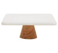 Maison By Premier Monzaro White Marble And Acacia Wood Cake Stand
