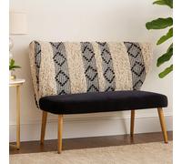 Orsina Moroccan Style 2-Seater Sofa With Carved Wood Frame, Handcrafted Traditional Sofa With Ornate Detailing